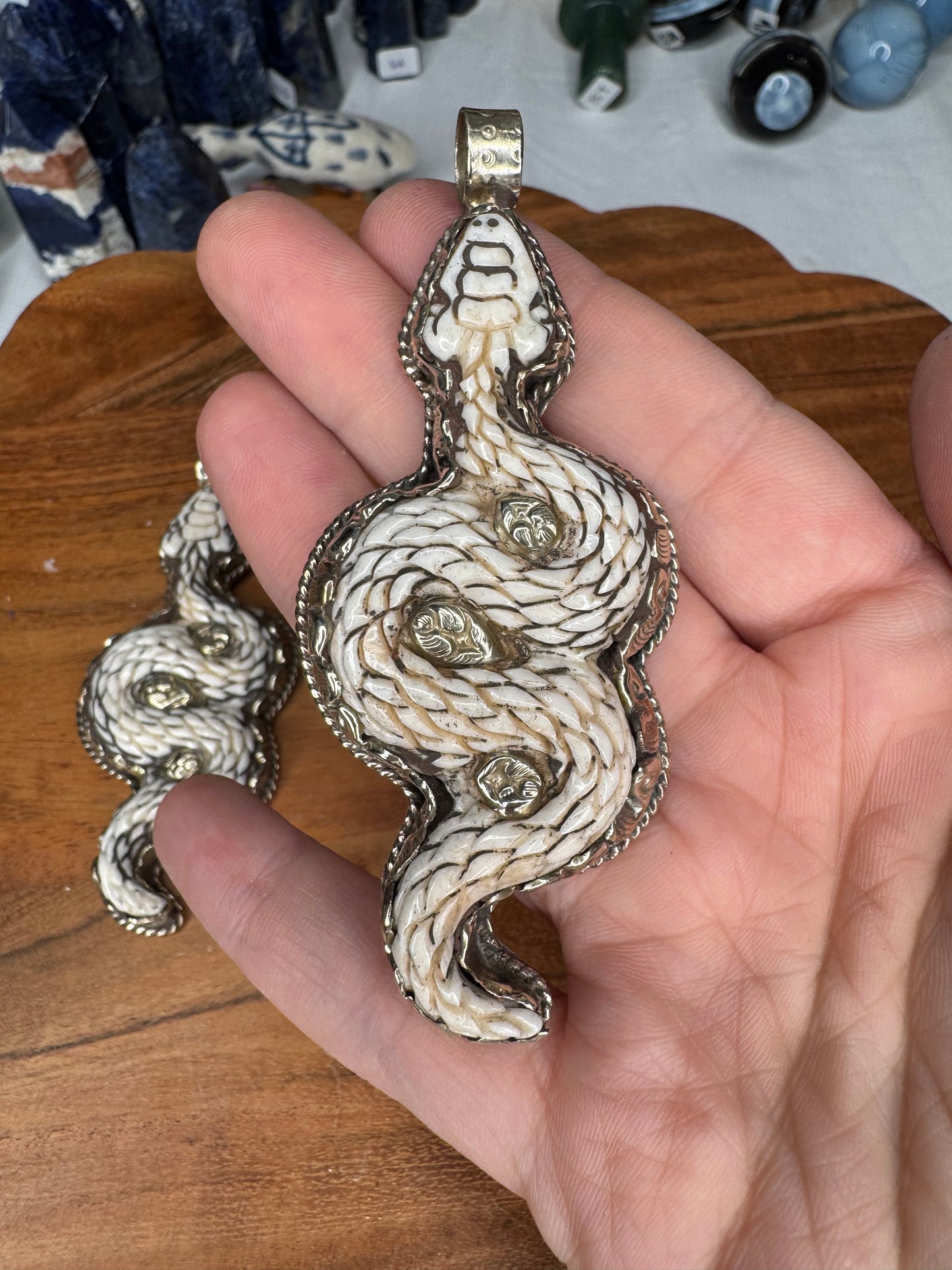 Buffalo Bone Snake Pendant