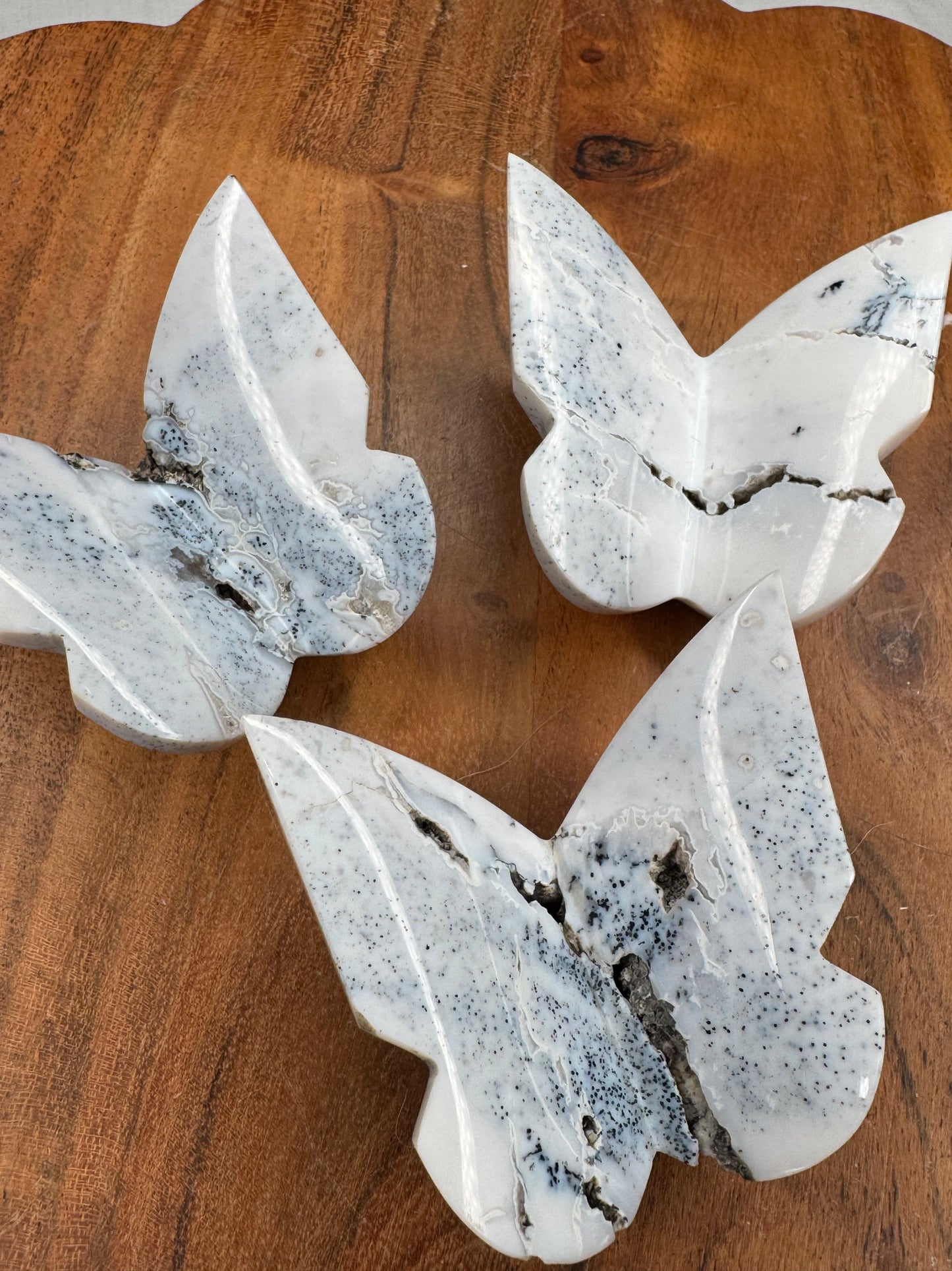 Dendritic Snow Agate 3D Butterflies