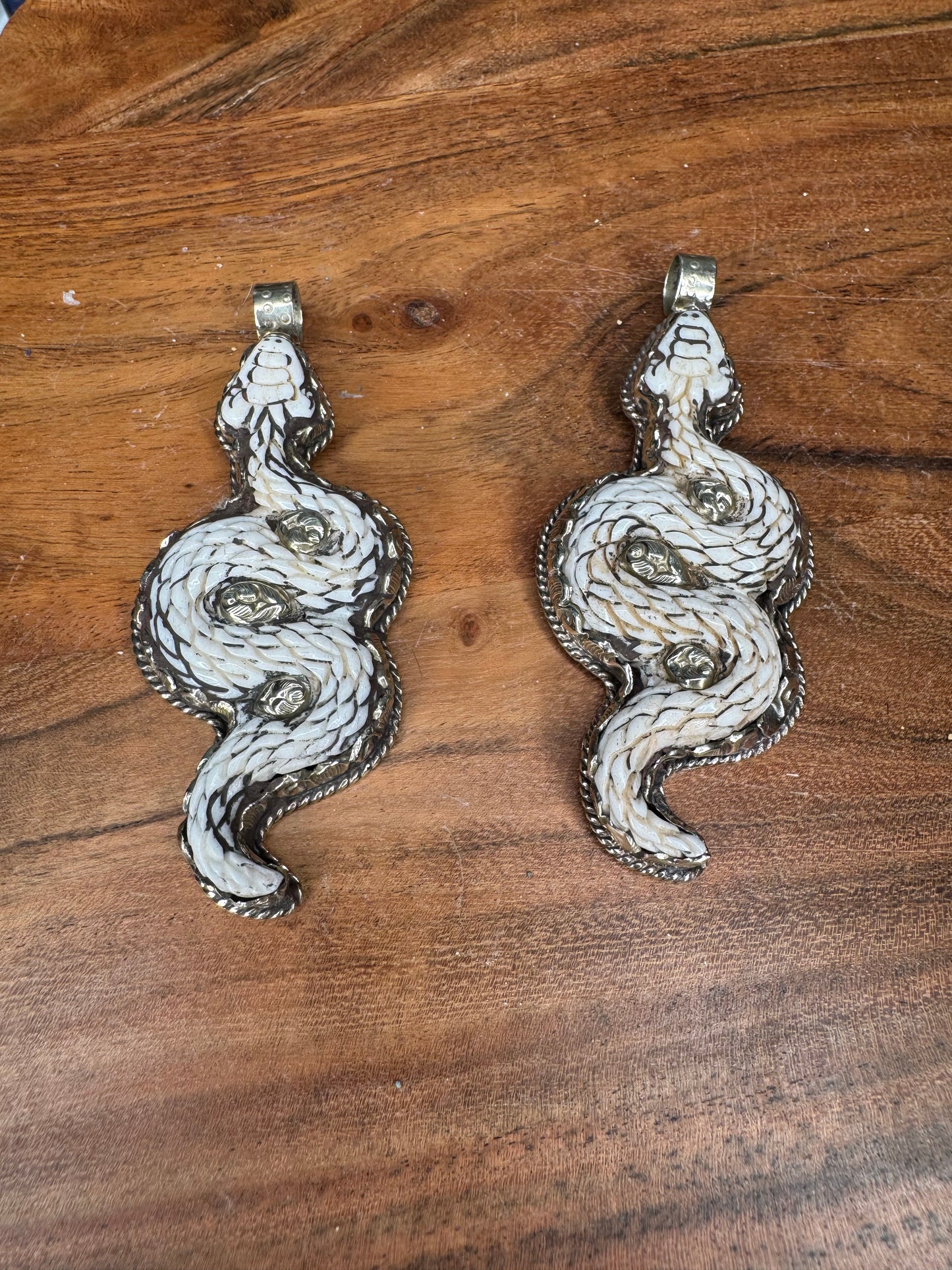 Buffalo Bone Snake Pendant