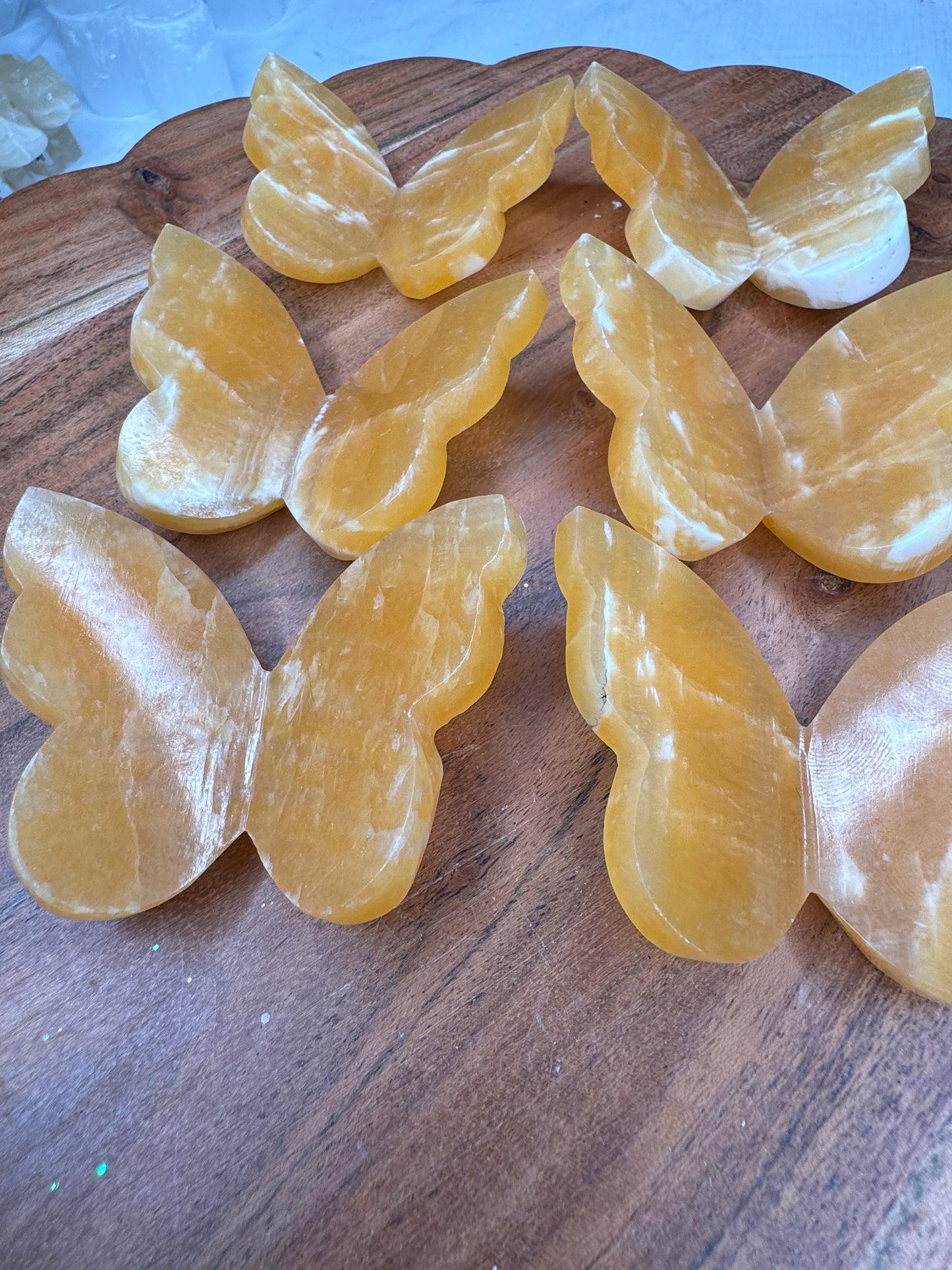 Orange Calcite 3D Butterflies