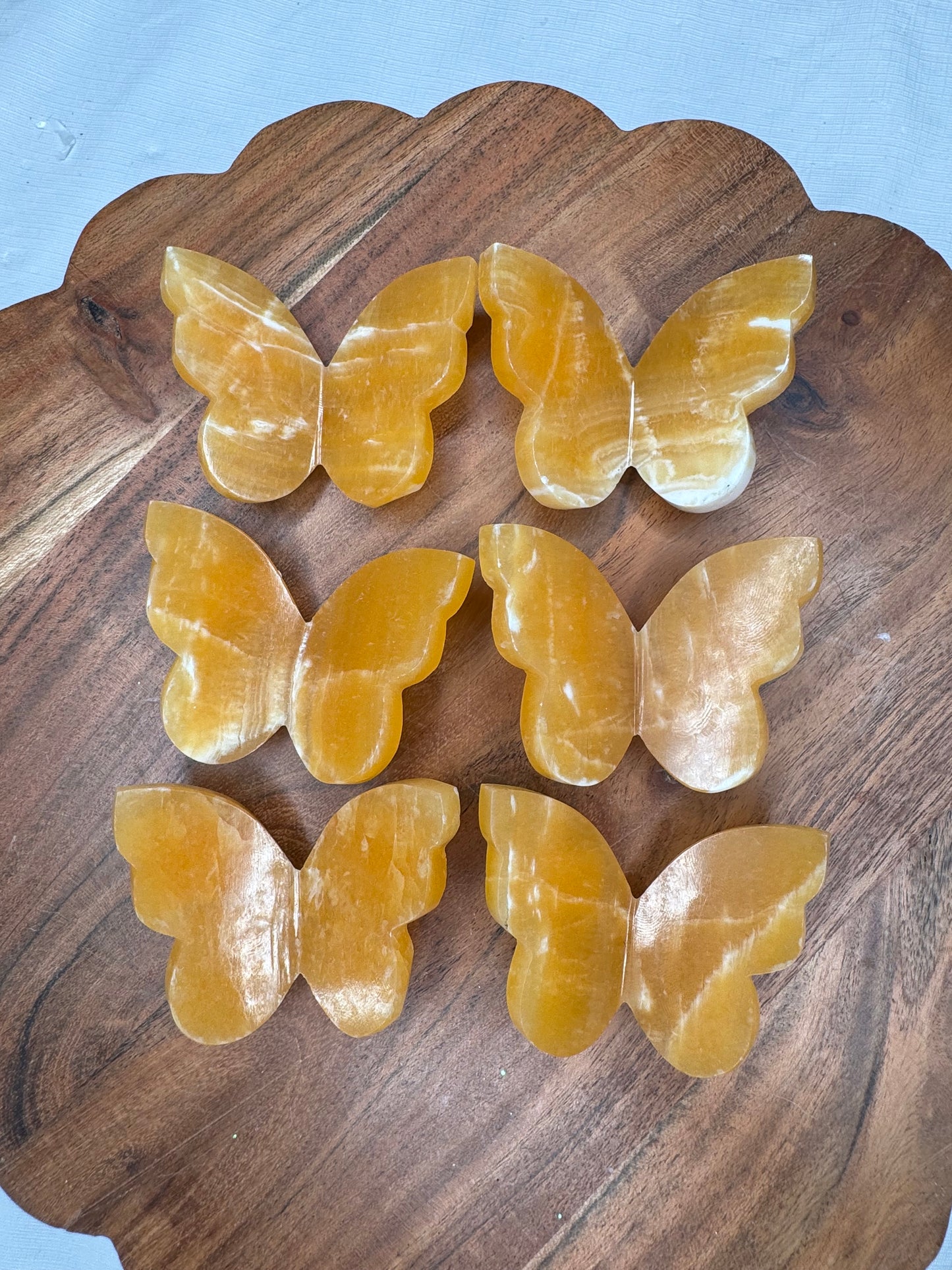 Orange Calcite 3D Butterflies