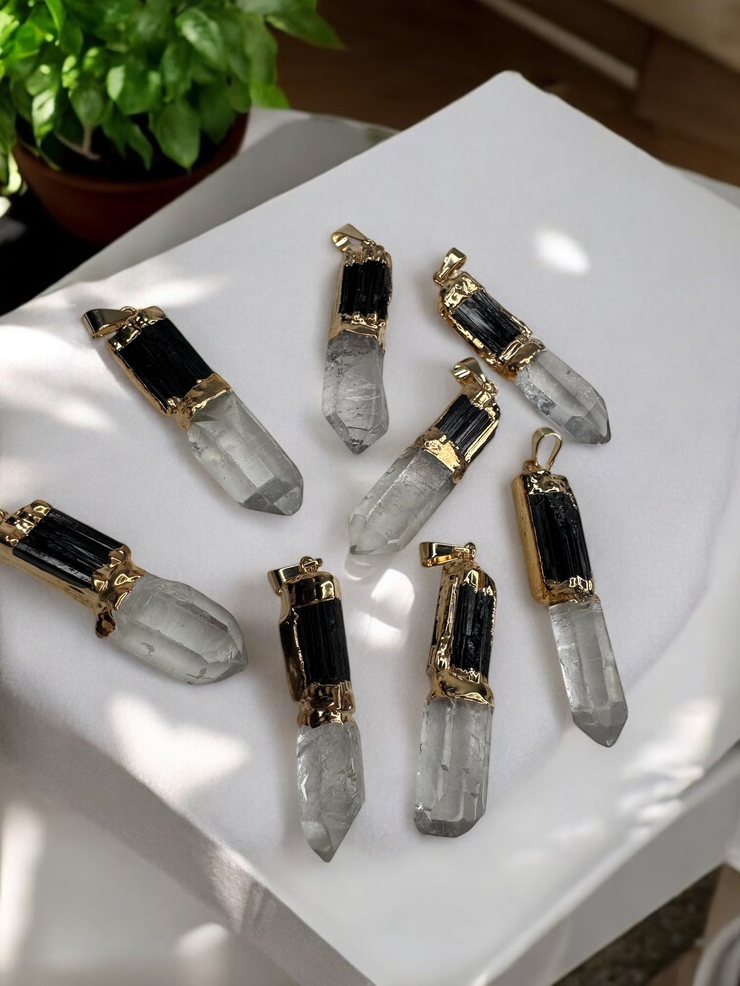 Protection Necklace- Black Tourmaline and Clear Quartz