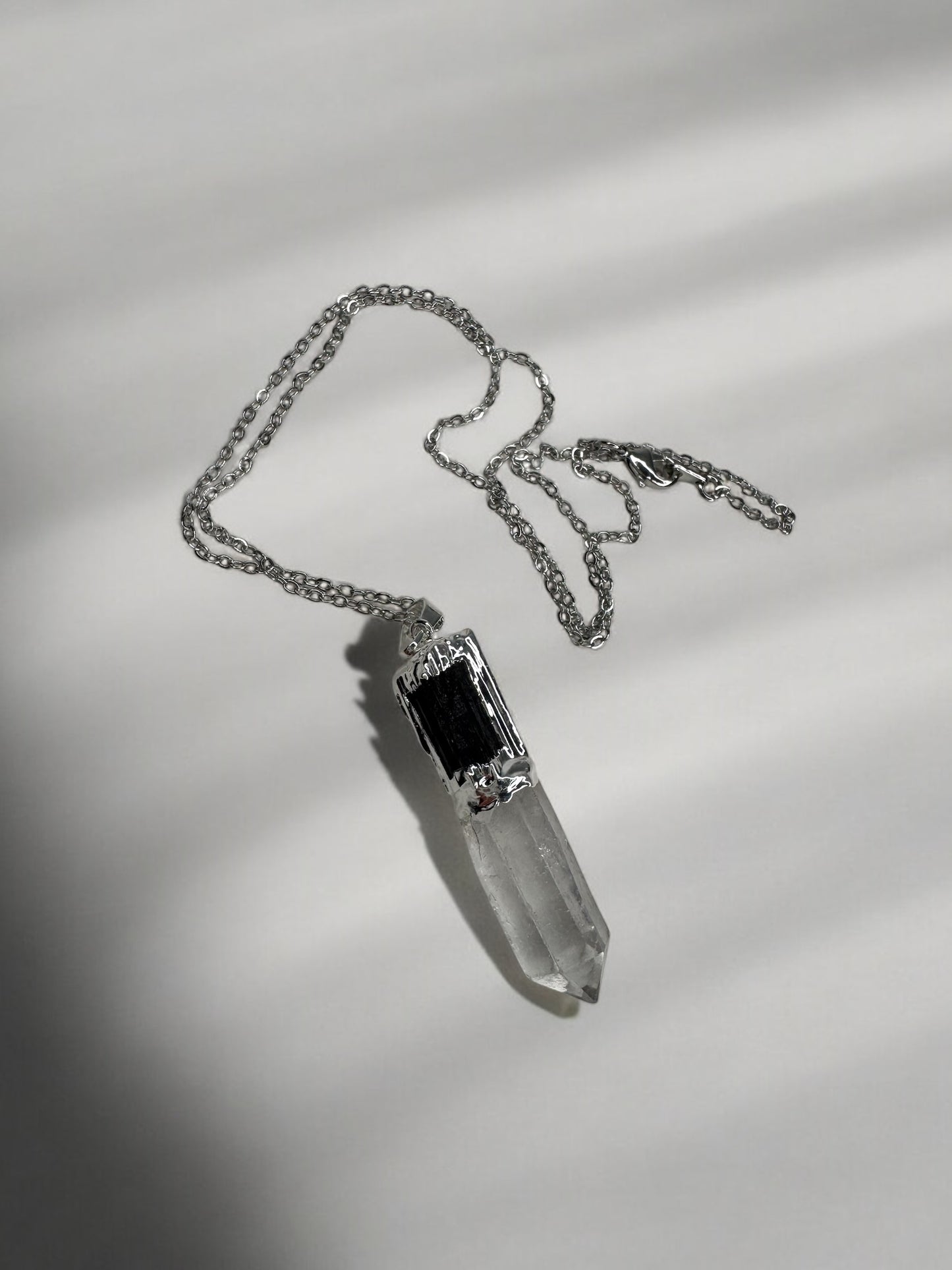 Protection Necklace- Black Tourmaline and Clear Quartz