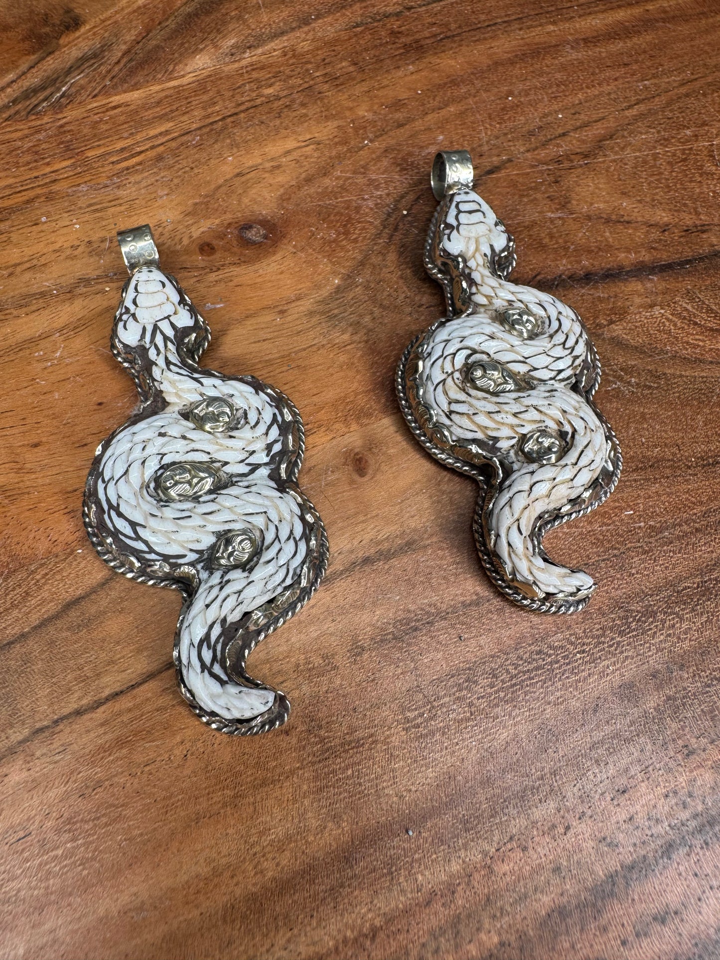 Buffalo Bone Snake Pendant