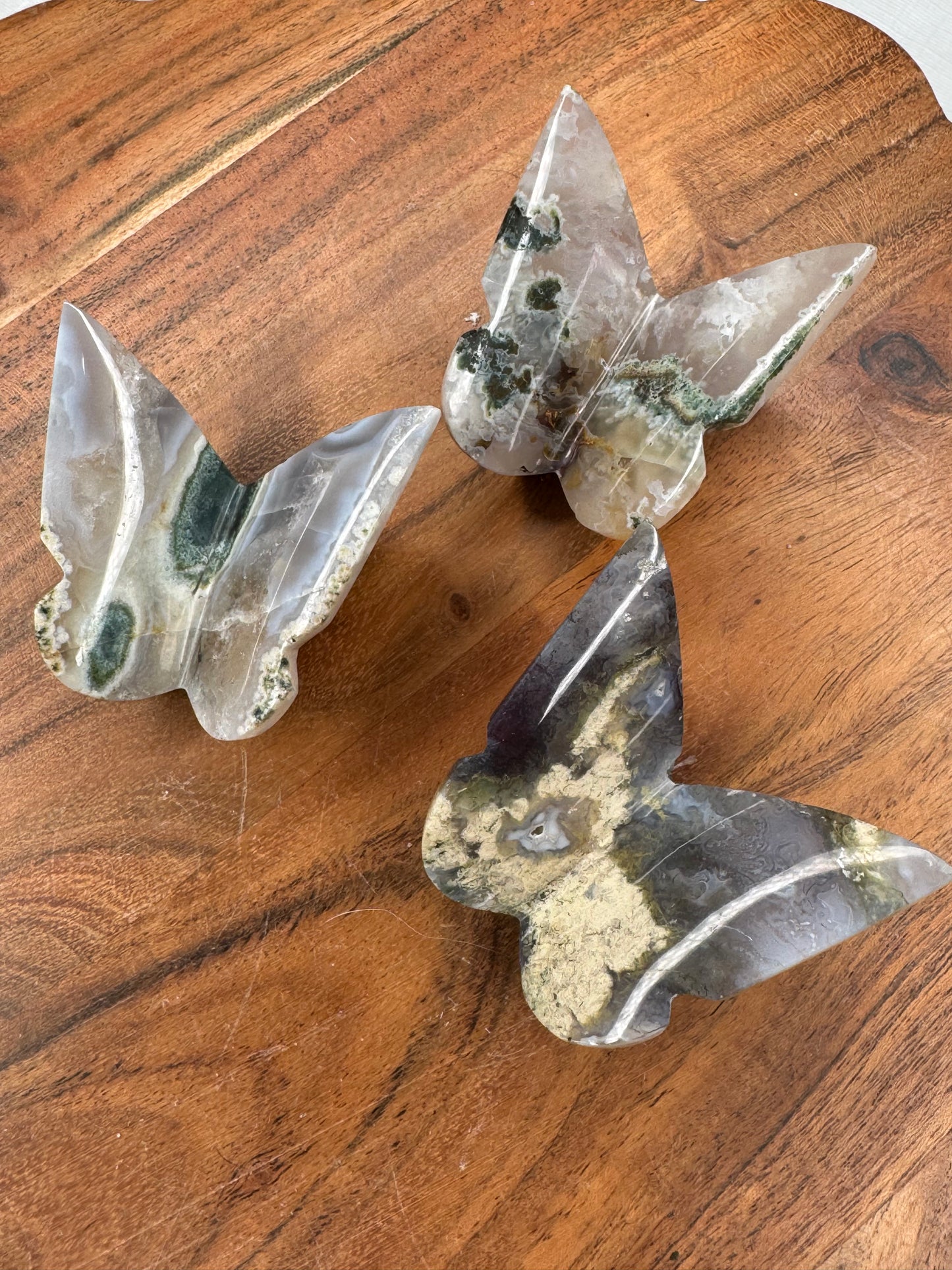 Moss Agate 3D Butterflies