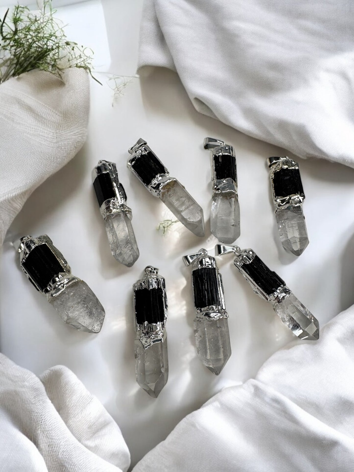Protection Necklace- Black Tourmaline and Clear Quartz