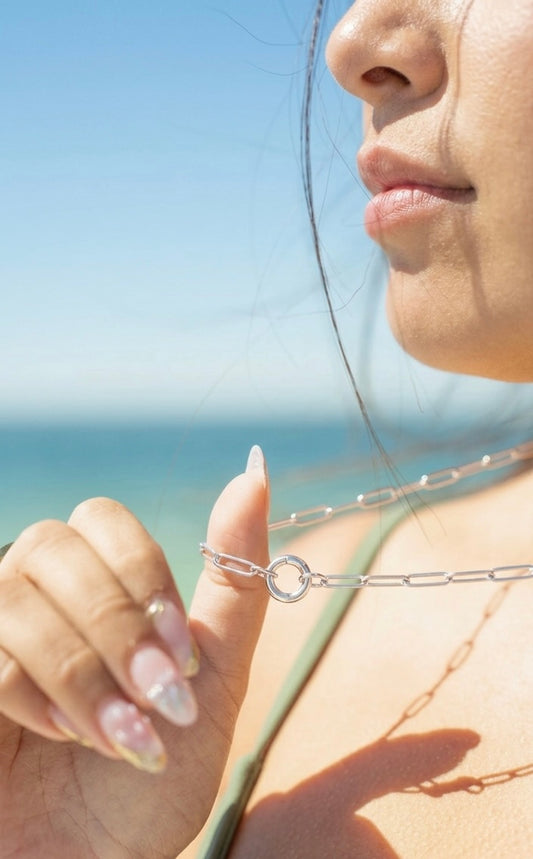 Paper Clip Carabiner Charm Base Necklace