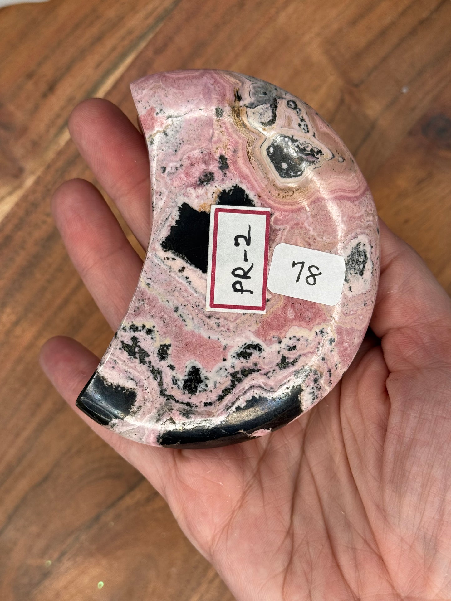 Rhodonite Moon with stand (78)