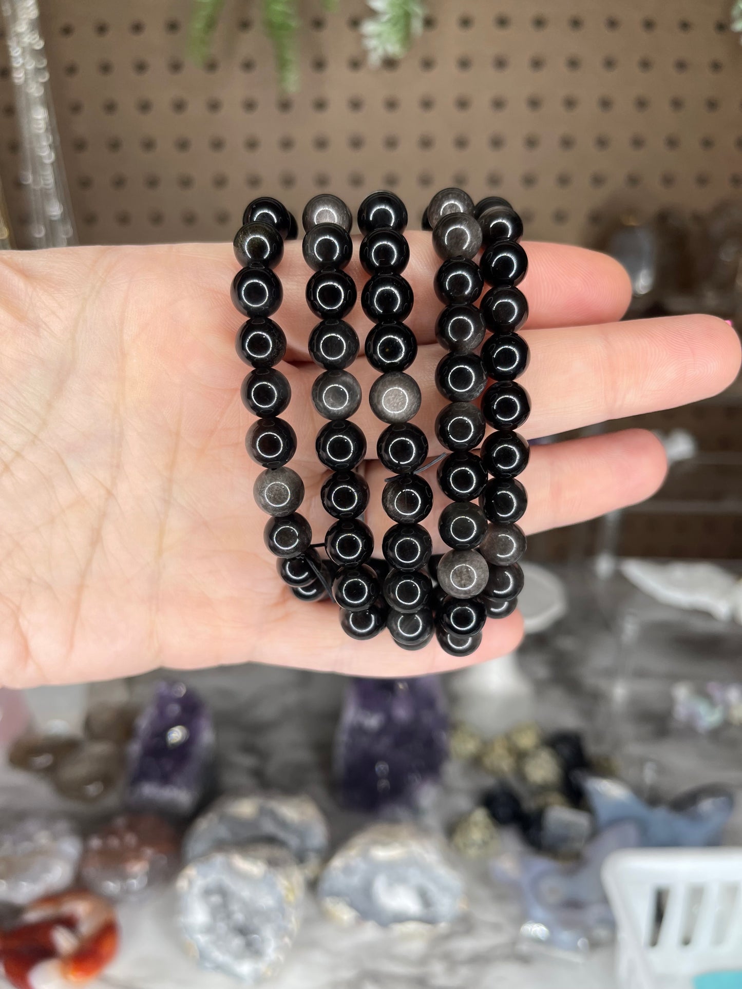 Silver Obsidian Bracelet