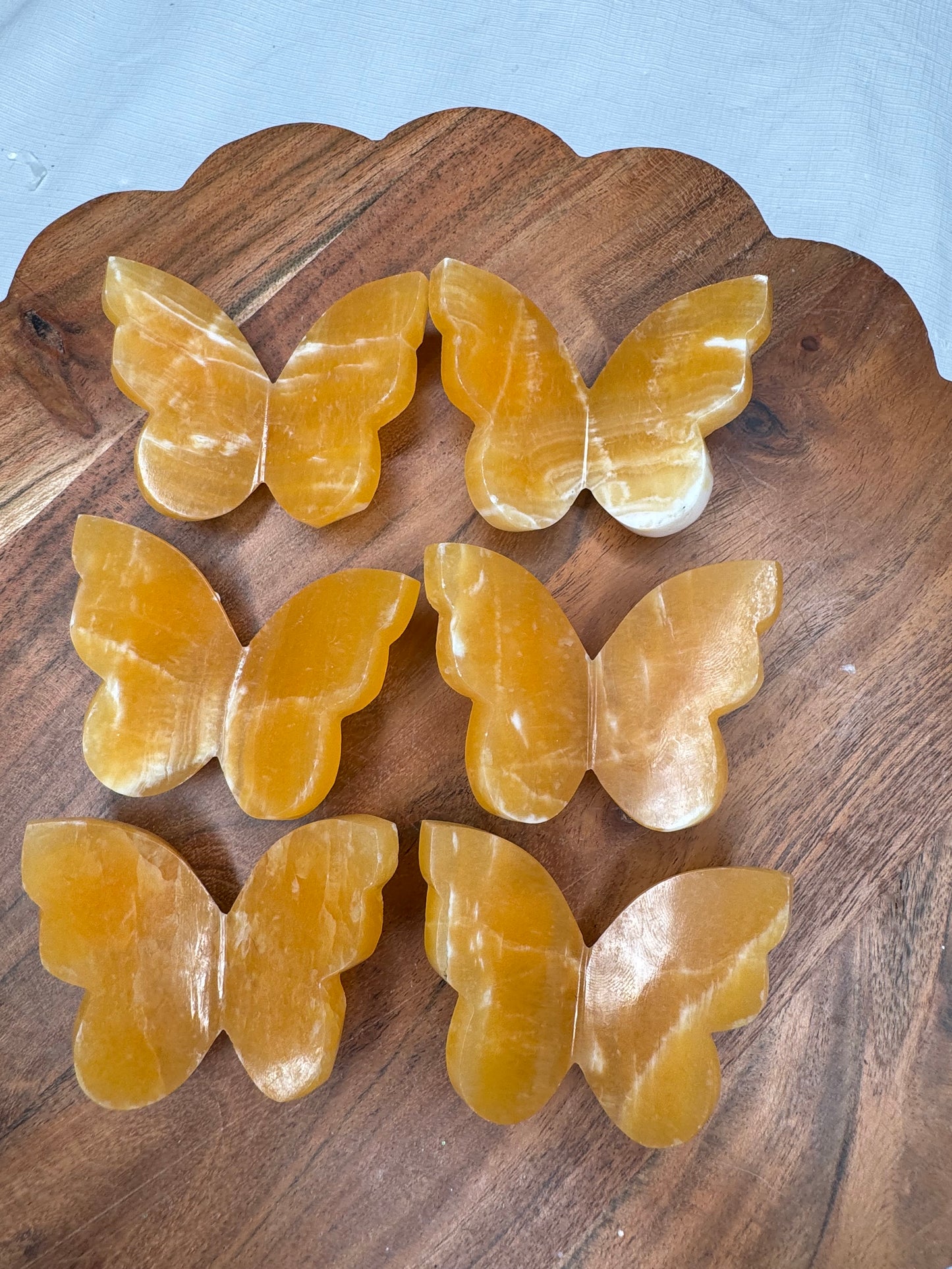 Orange Calcite 3D Butterflies