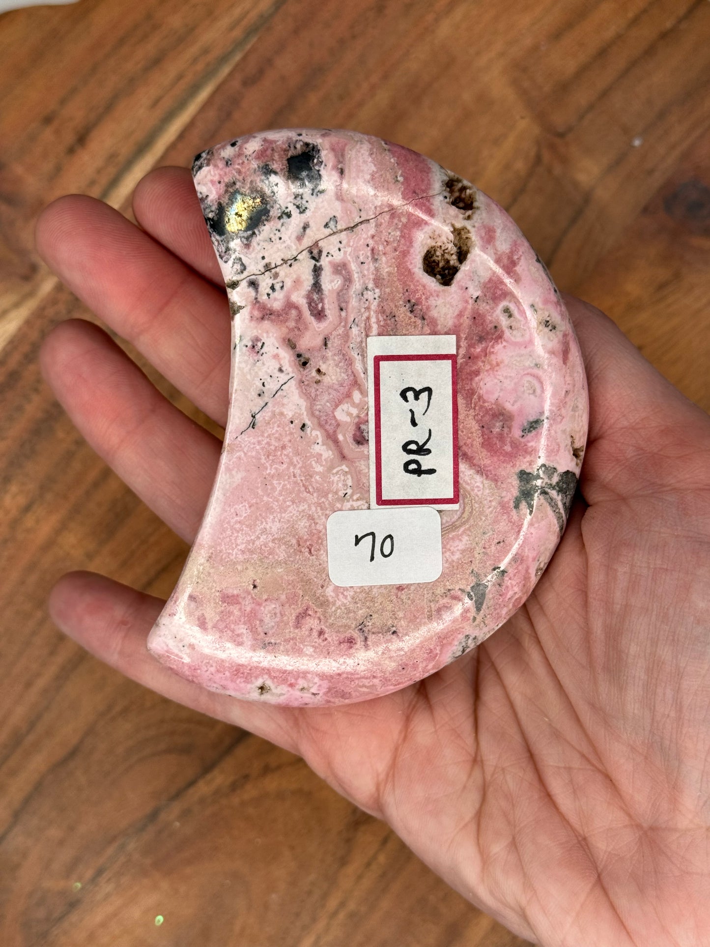 Rhodonite Moon with stand (70)