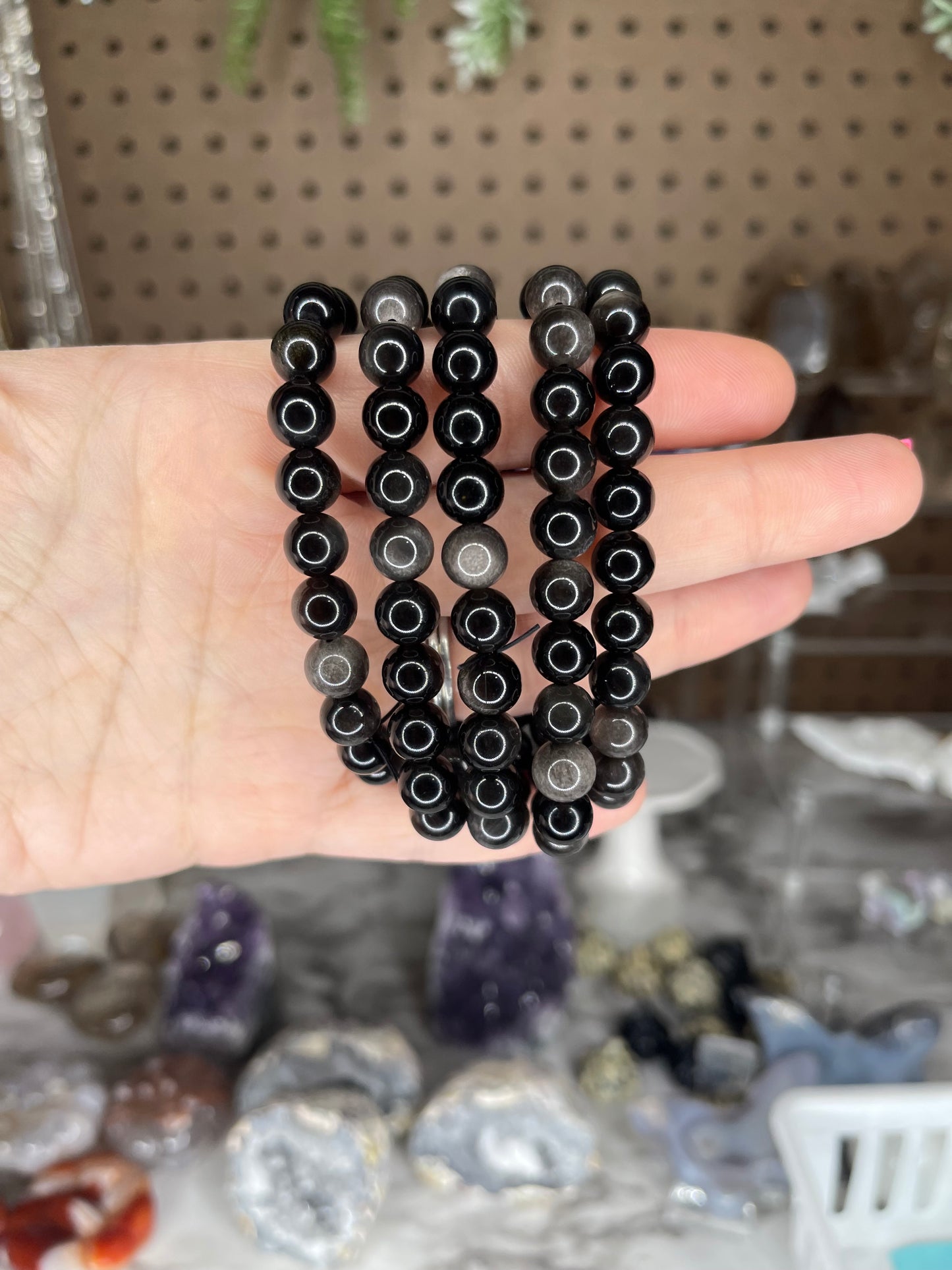 Silver Obsidian Bracelet