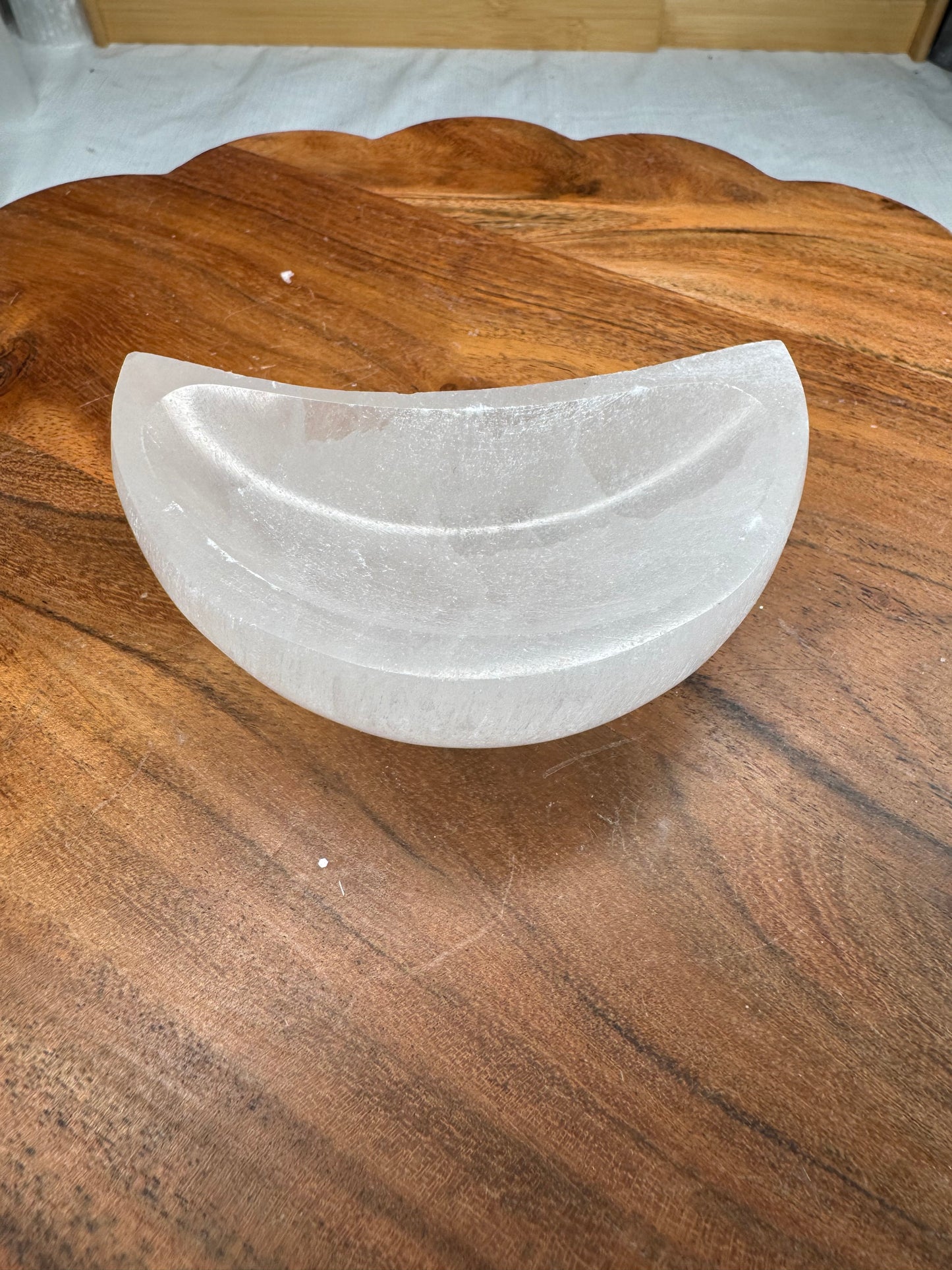 Moon Bowl - selenite/satinspar