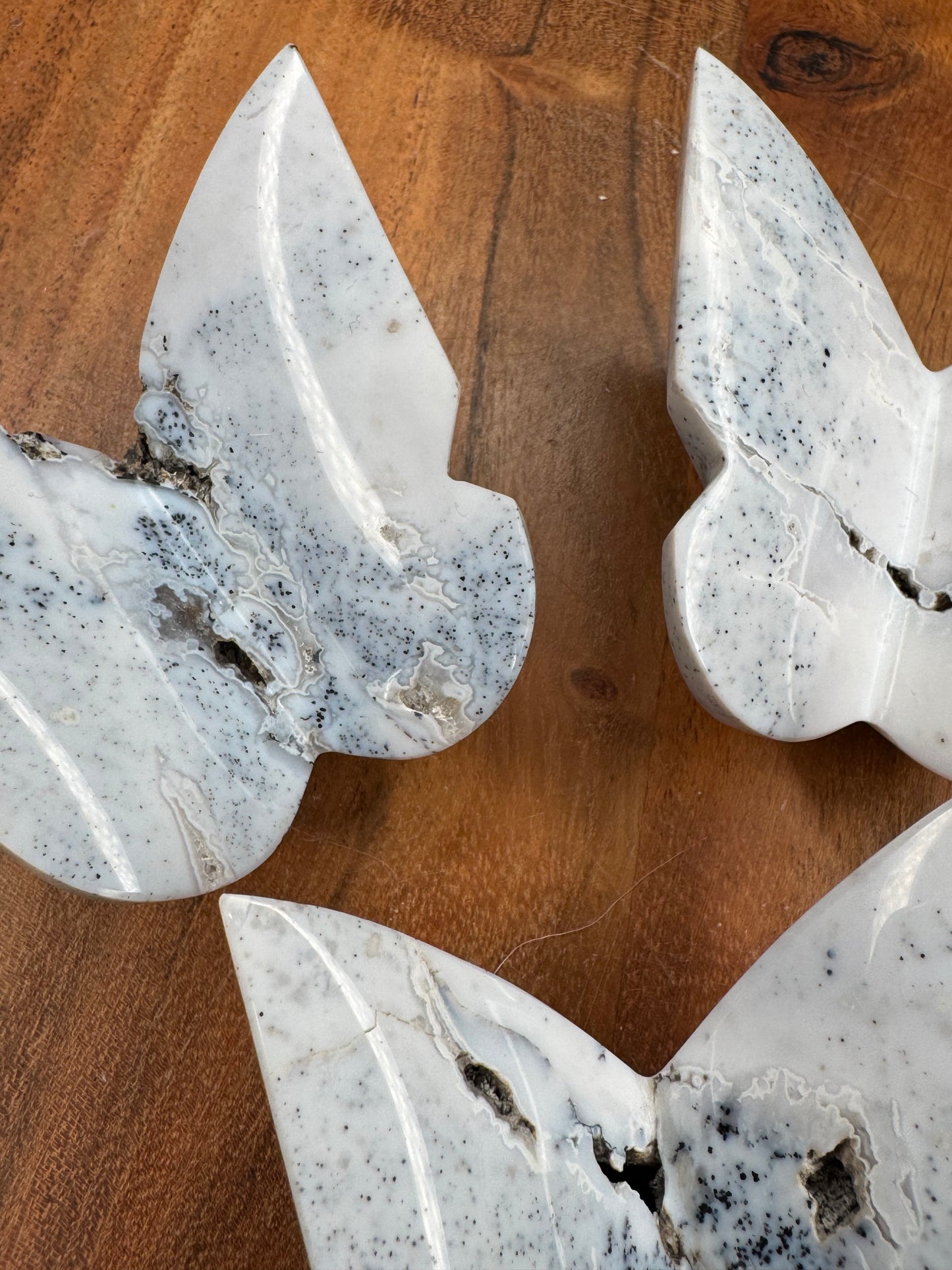 Dendritic Snow Agate 3D Butterflies