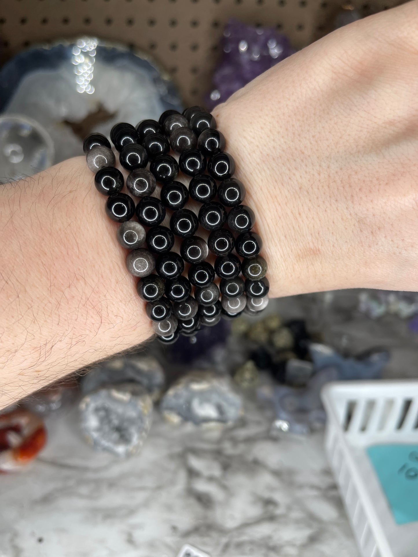 Silver Obsidian Bracelet