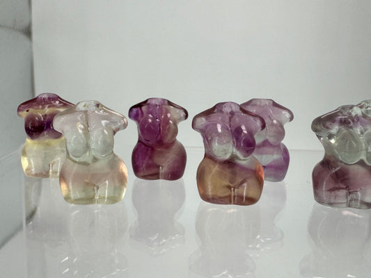 Mini Fluorite Lady Body Carving