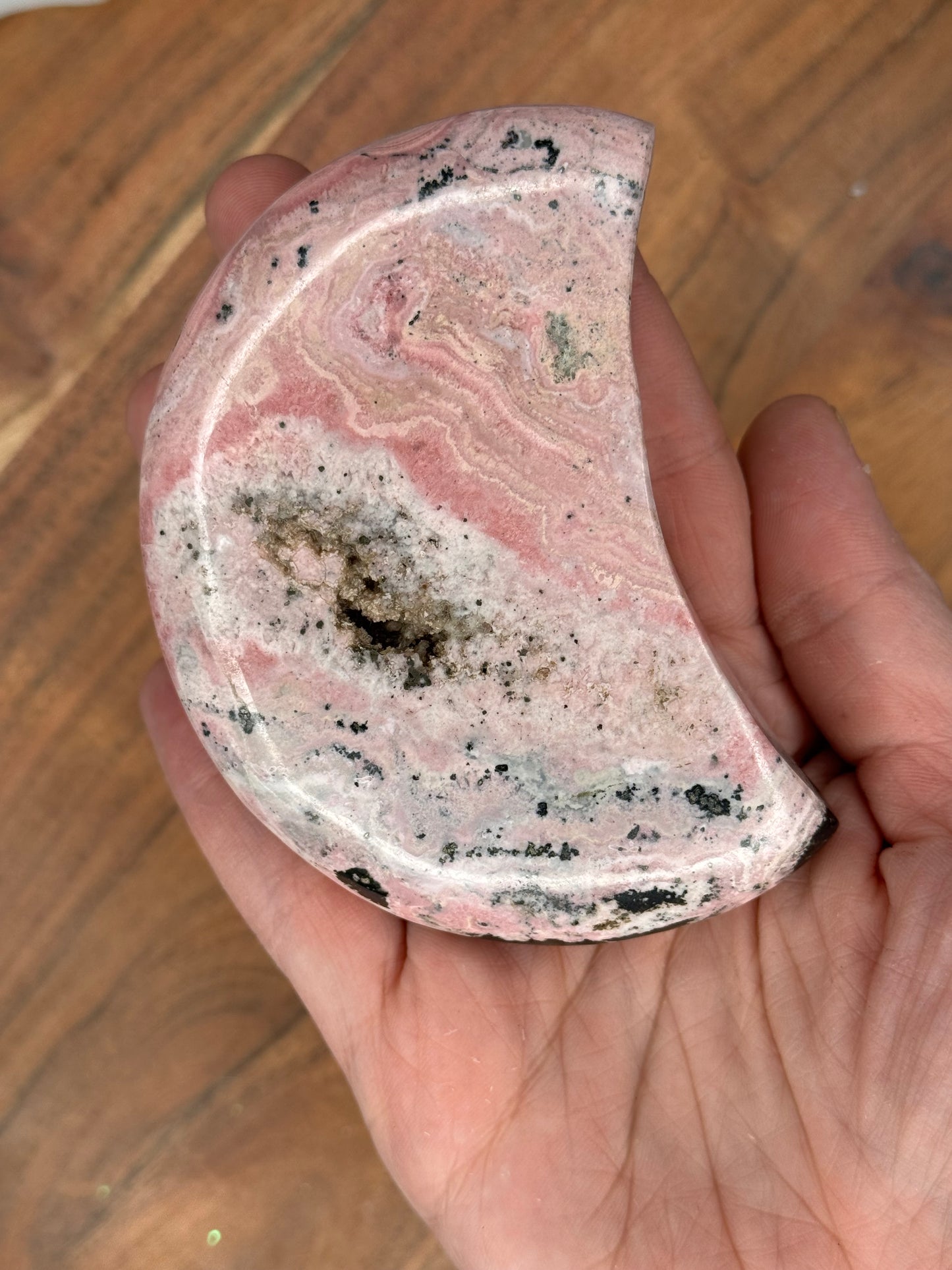 Rhodonite Moon with stand (78)