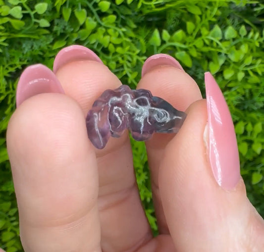 Mini Fluorite Alligator Carving