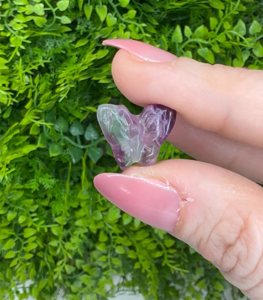 Mini Fluorite Butterfly Carving