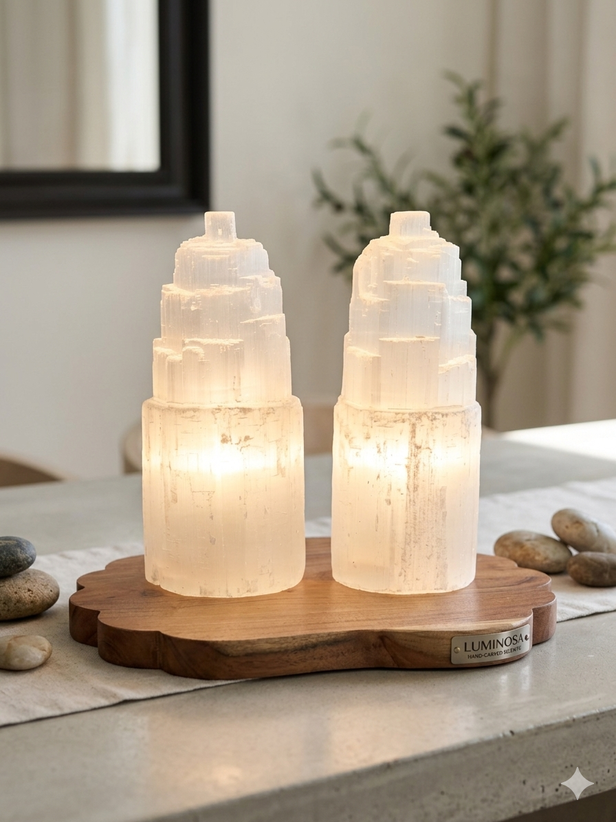 Selenite Tower Lamp