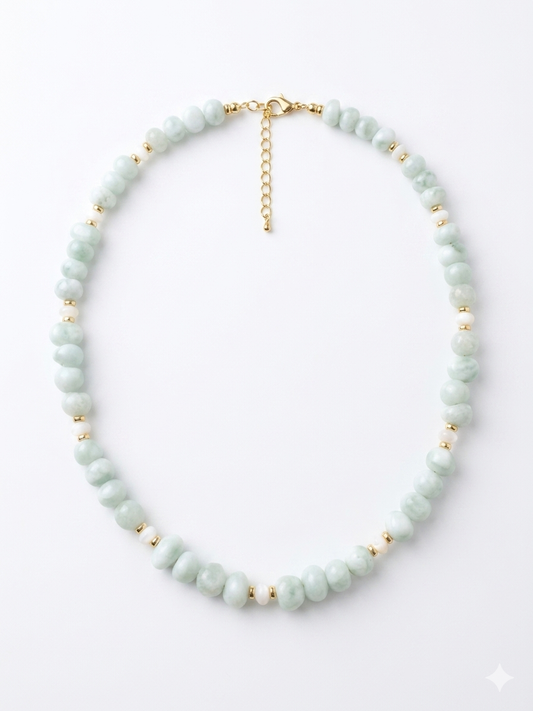 Green Angelite Pebble Necklace