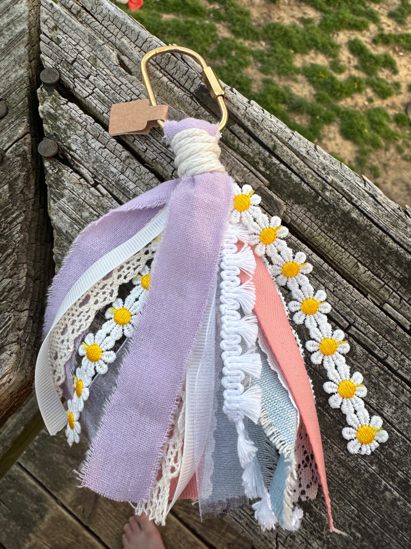 Whisper Ribbon Boho Tassel Bag Charm