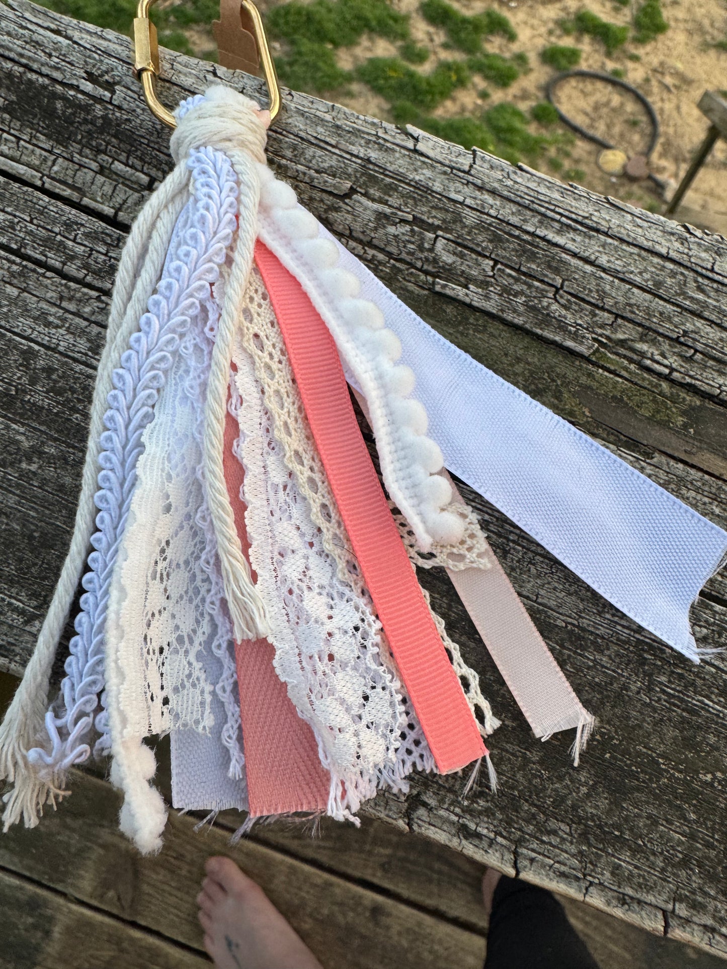 Whisper Ribbon Boho Tassel Bag Charm