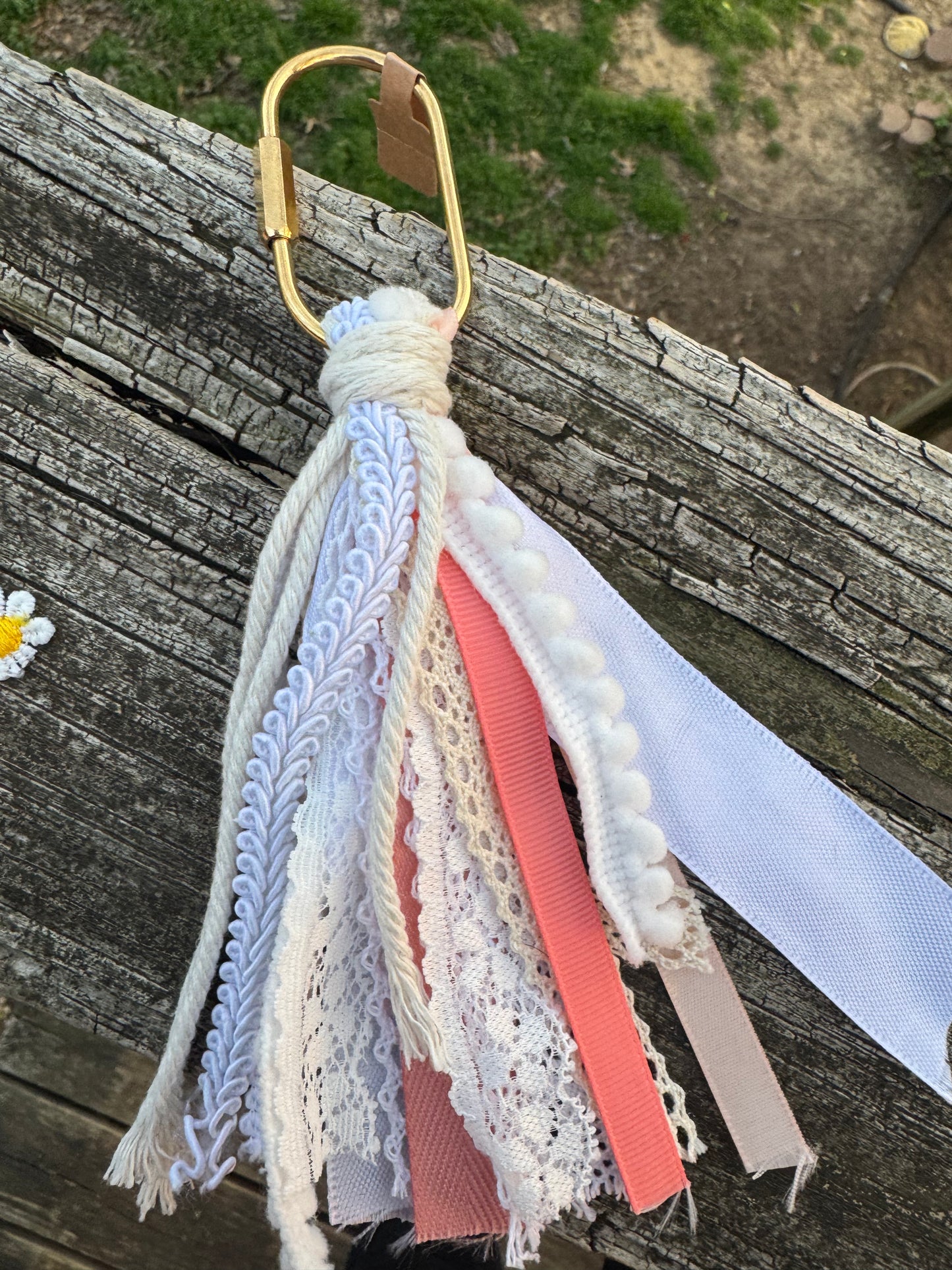 Whisper Ribbon Boho Tassel Bag Charm