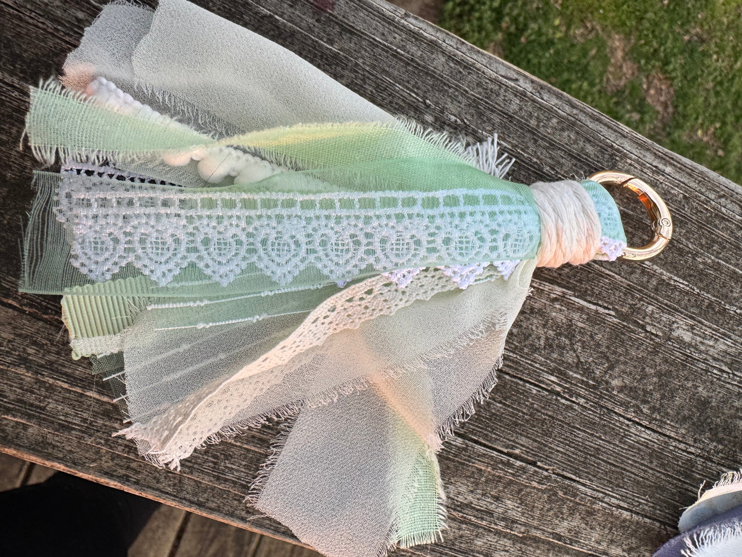 Whisper Ribbon Boho Tassel Bag Charm