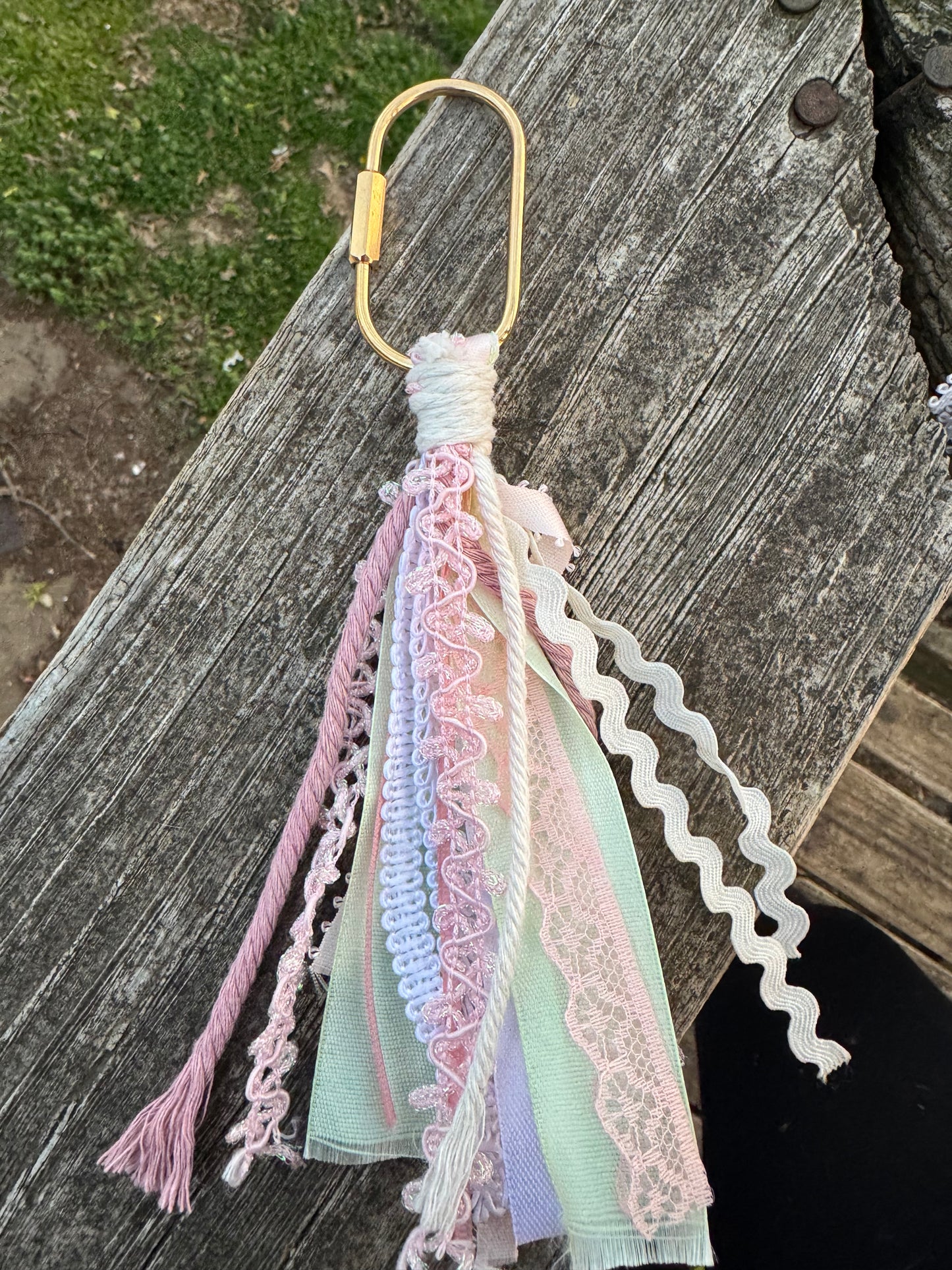 Whisper Ribbon Boho Tassel Bag Charm