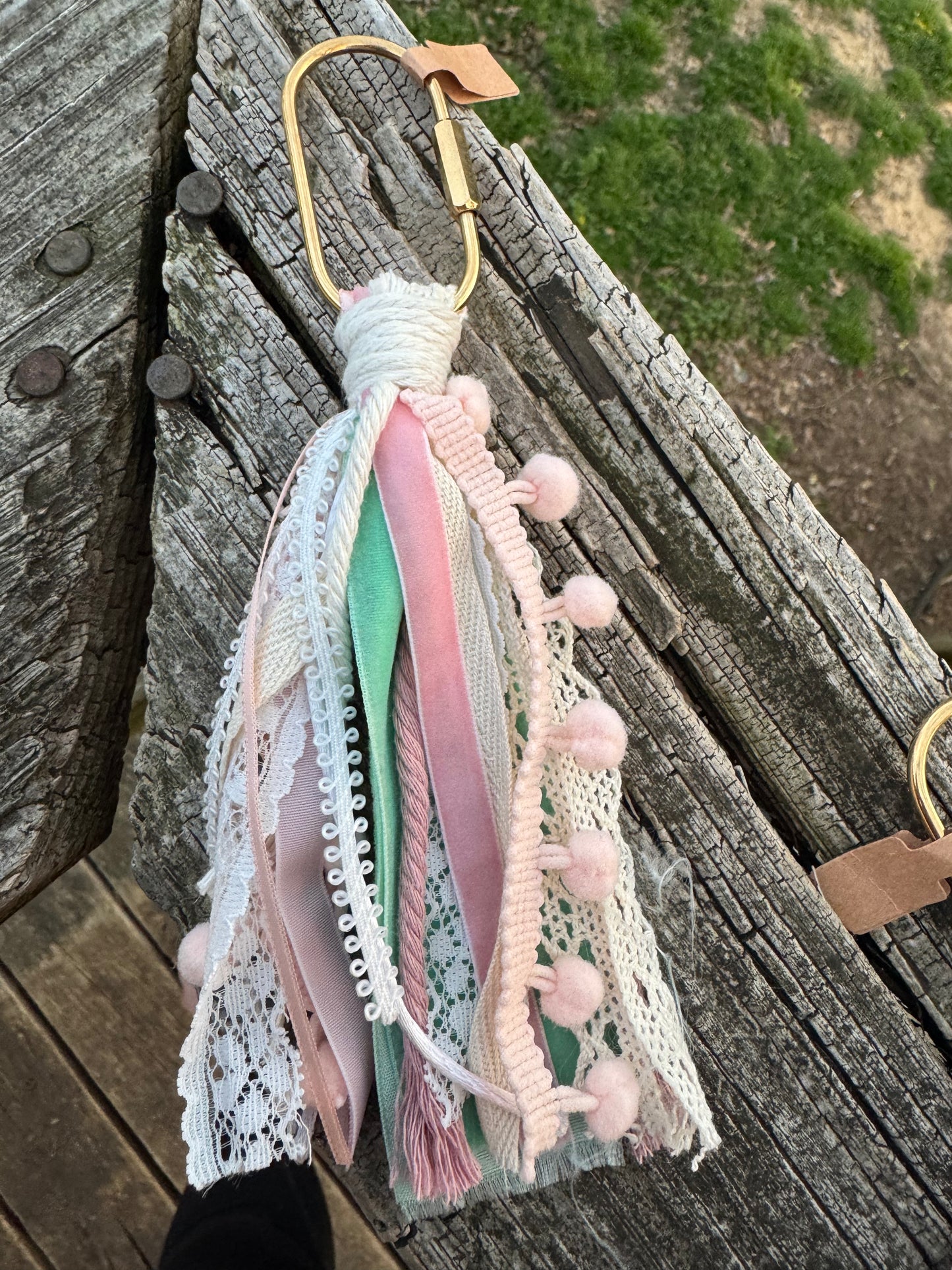 Whisper Ribbon Boho Tassel Bag Charm