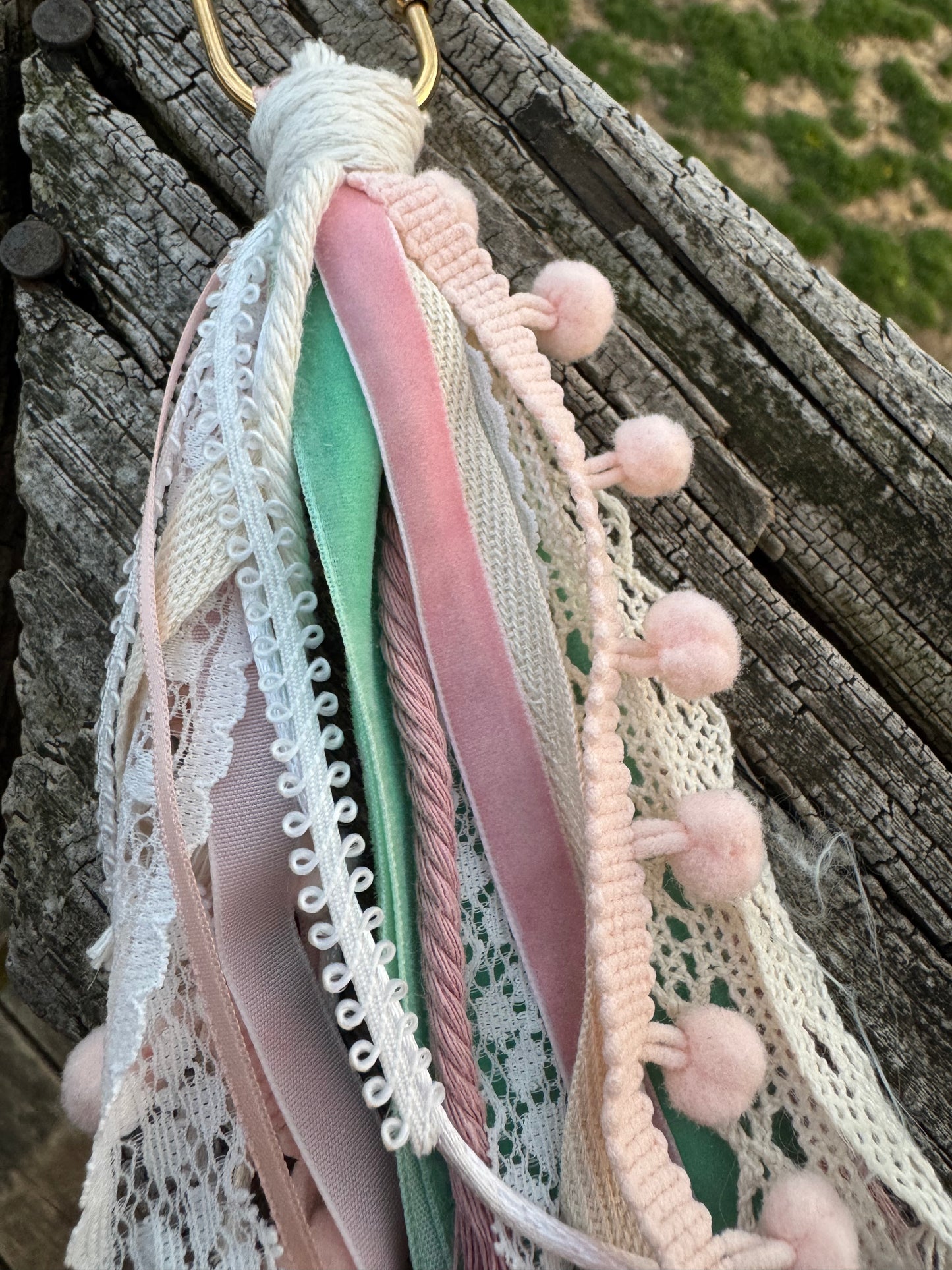 Whisper Ribbon Boho Tassel Bag Charm