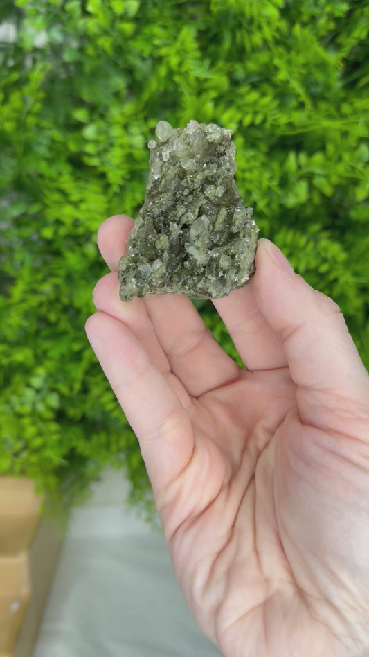 Epidote in Quartz from Turkey (L)